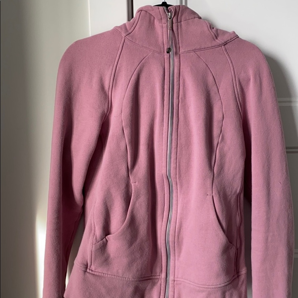 Muted pink Lulu zip up/hoodie Size 8/10